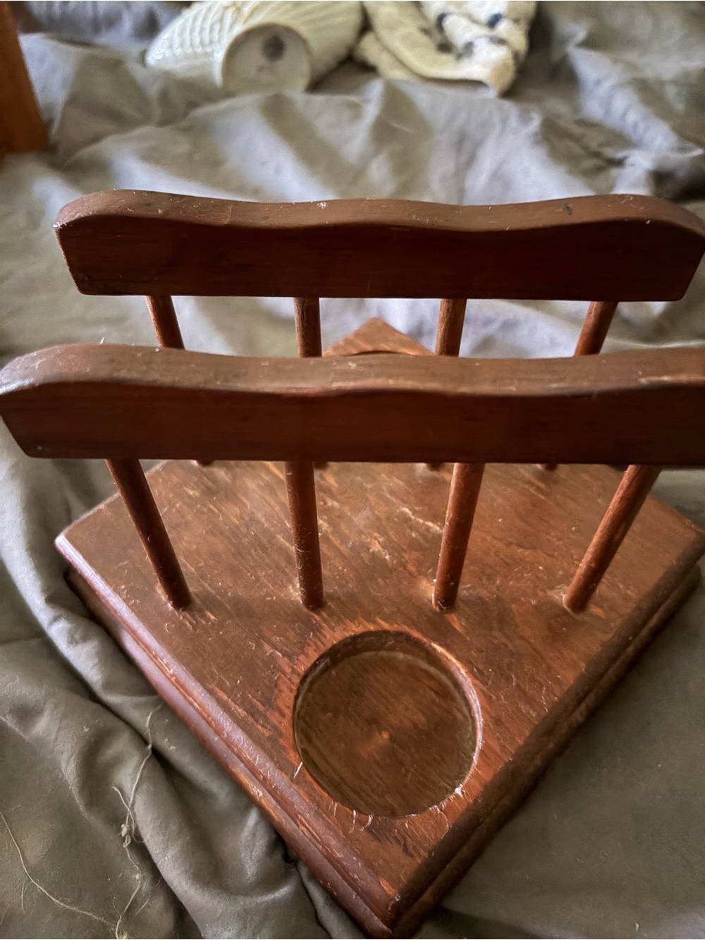 Wooden Napkin with Round Slot - Rustic Brown